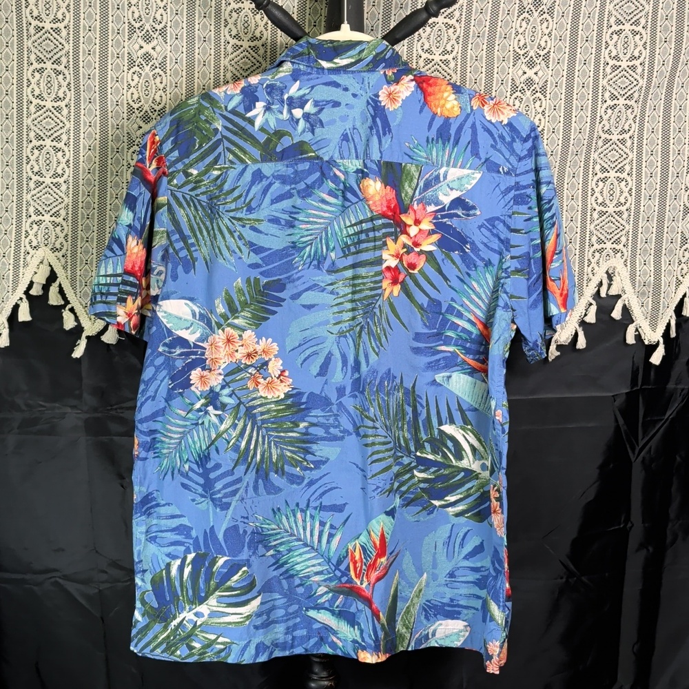 28 Palms Men's Large Hawaiian Shirt Floral Button Up Shirt L - Picture 4 of 9